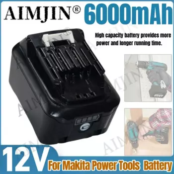 100% новый литий-ионный аккумулятор для электроинструментов 12 В, макс. 6000 мАч для Makita BL1040 BL1040B BL1050B BL1020B BL1041 BL1021