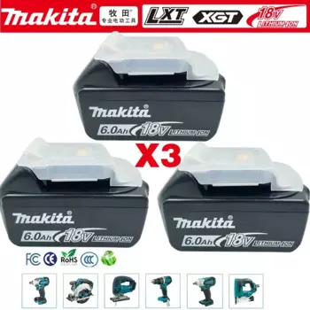 100% оригинальная аккумуляторная батарея для электроинструмента Makita, сменный светодиодный литий-ионный аккумулятор, 6,0 Ач, 18 В LXT BL1860B BL1860BL1850 BL1830