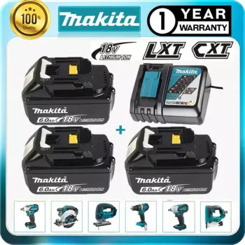 100% Оригинальный Makita 18 в Ач перезаряжаемый аккумулятор для электроинструмента со встроенным зарядным устройством для замены LXT BL1860B BL1860 BL1850