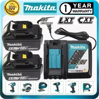 100% Оригинальный Makita 18 в Ач перезаряжаемый аккумулятор для электроинструмента со встроенным зарядным устройством для замены LXT BL1860B BL1860 BL1850