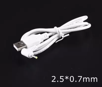 100 шт. адаптер питания постоянного тока, штекер USB для преобразования в 2,5*0,7 мм/DC 2,5*0,7, белый разъем со шнуром, соединительный кабель, 1 м