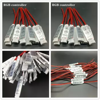 100 шт. DC12V Mini RGB светодиодный контроллер усилителя с общим анодом 3 канала для SMD 3528 5050 светодиодные ленты освещения