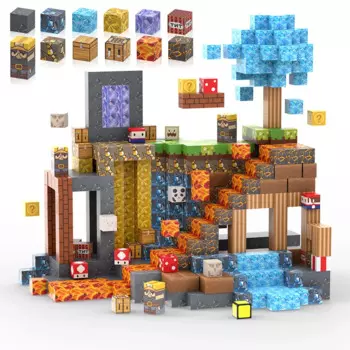 100 шт. магнитные блоки Mine World магнитный конструктор для девочек детские игрушки возраст 3+ DIY стебель Монтессори сенсорная игрушка