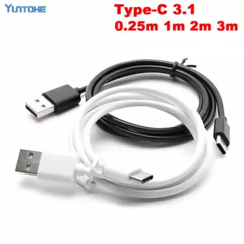 100 шт., оптовая продажа, 25 см, 1 м, 2 м, 3 м, Новый USB 3,1 Type-C кабель для синхронизации данных и быстрой зарядки для Samsung S8, S8 Plus, для Huawei, LG, зарядный кабель