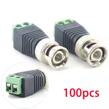 100 шт. оптовая продажа, BNC DC Штекерный адаптер, видео Balun Coax CAT5 для камеры видеонаблюдения, Аксессуары для видеонаблюдения