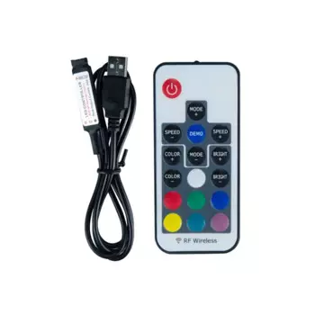 100 шт. светодиодная лента RGB 5-24 В USB RF пульт дистанционного управления 17 клавиш дистанционный беспроводной светодиодный контроллер для светодиодной ленты RGB 5050/3528