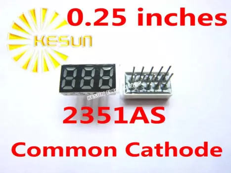 100 шт. x 0,25 дюйма Красный общий катод/анод 3 цифровая трубка 2351AS 2351BS светодиодный дисплей модуль