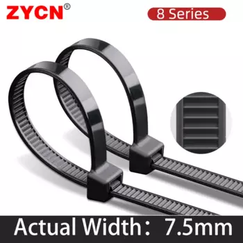 Кабельные стяжки ZYCN 100 шт., белые/черные