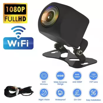 1080p Беспроводная Автомобильная камера заднего вида Wifi A Автомобильная Ночная широкоугольная камера 170degree Wifi объектив камера заднего вида D8d2