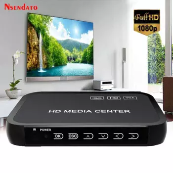 1080P Full HD медиаплеер центр для HD VGA AV USB SD/MMC порт удаленного управления YPbPr кабель для SD U-диска USB жесткий диск