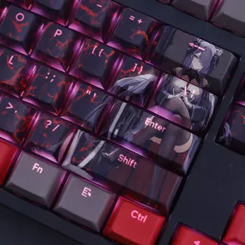 108 клавиш/набор Azur Line August Von Parseval Anime Gaming Girl Custom PBT Keycap для MX Switch DIY механическая клавиатура