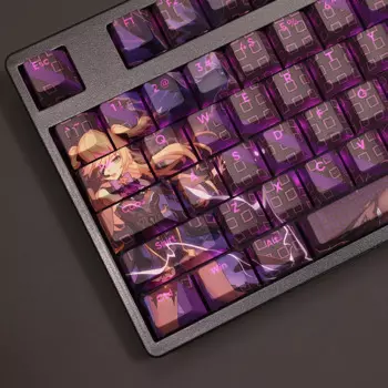 108 клавиш/набор игр Genshin Impact Fischl PBT Cherry Profile Keycaps для MX Switch Keycaps для DIY механической игровой клавиатуры
