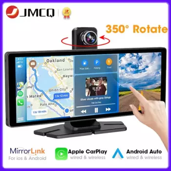 10,26 "4K видеорегистратор Carplay Android Auto GPS 5G WIFI FM BT автомобильный видеорегистратор 350 ° Вращающийся видеорегистратор с двумя объективами, видеорегистратор для камеры грузовика