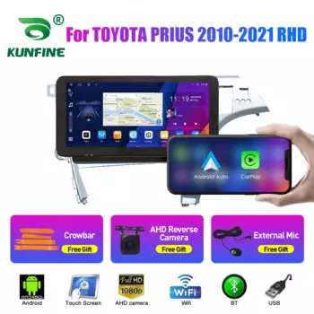 10,33-дюймовый автомобильный радиоприемник для TOYOTA PRIUS 2010-2021 2Din Android, восьмиядерный автомобильный стерео DVD, GPS-навигатор, плеер, QLED-экран Carplay