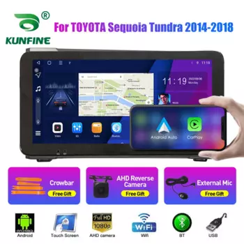 10,33-дюймовый автомобильный радиоприемник для TOYOTA Sequoia Tundra 2Din Android, восьмиядерный автомобильный стерео DVD, GPS-навигатор, плеер, QLED-экран Carplay