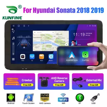 10,33-дюймовый автомобильный радиоприемник для Hyundai Sonata 2018 19 2Din Android, восьмиядерный автомобильный стерео DVD, GPS-навигационный плеер, QLED-экран Carplay