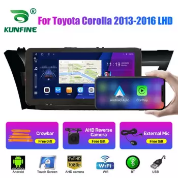 10,33-дюймовый автомобильный радиоприемник для Toyota Corolla 13-16LHD 2Din Android, восьмиядерный автомобильный стерео DVD, GPS-навигатор, плеер QLED, экран Carplay