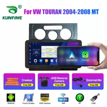10,33-дюймовый автомобильный радиоприемник для VW TOURAN 2004-2008 MT 2Din Android, восьмиядерный автомобильный стерео DVD, GPS-навигатор, плеер QLED, экран Carplay