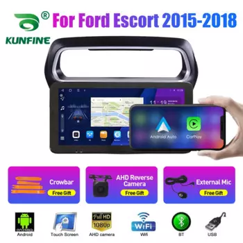 10,33-дюймовый автомобильный радиоприемник для Ford Escort 2015-2018 2Din Android, восьмиядерный автомобильный стерео DVD, GPS-навигационный плеер, экран QLED Carplay