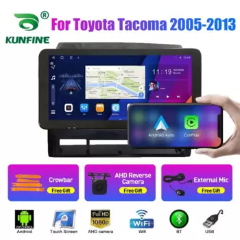 10,33-дюймовый автомобильный радиоприемник для Toyota Tacoma 2005-2013 2Din Android, восьмиядерный автомобильный стерео DVD, GPS-навигатор, плеер QLED, экран Carplay