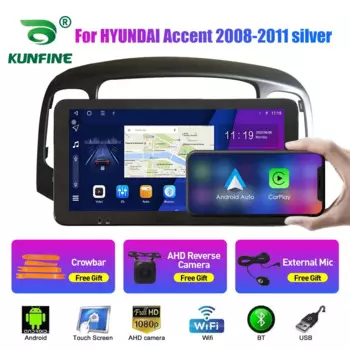 10,33-дюймовый автомобильный радиоприемник для HYUNDAI Accent 2008-11 2Din Android, восьмиядерный автомобильный стерео DVD, GPS-навигатор, плеер, QLED-экран Carplay