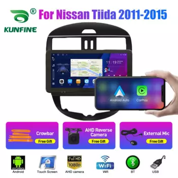 10,33-дюймовый автомобильный радиоприемник для Nissan Tiida 2011-2015 2Din Android, восьмиядерный автомобильный стерео DVD, GPS-навигатор, плеер QLED