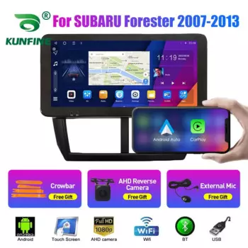 10,33-дюймовый автомобильный радиоприемник для SUBARU Forester 2007-13, 2Din, Android, восьмиядерный автомобильный стерео DVD, GPS-навигатор, плеер, QLED-экран Carplay
