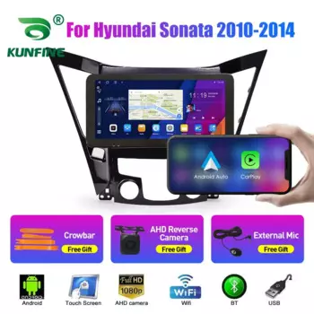 10,33-дюймовый автомобильный радиоприемник для Hyundai Sonata 2010-14 2Din Android, восьмиядерный автомобильный стерео DVD, GPS-навигатор, плеер QLED, экран Carplay