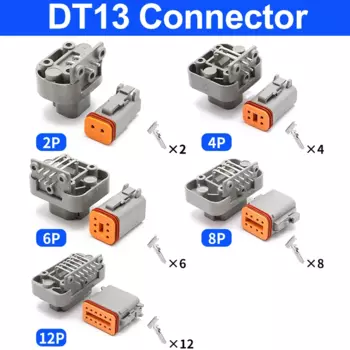 10/50/100 комплектов, автомобильный водонепроницаемый коннектор серии Deutsch DT13, с прямым углом, герметичная Заглушка с контактами 2/4/6/8/12