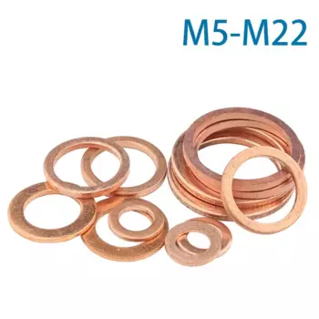 10-50 шт. M5 M6 M8 M10 M12 M14 M16 M18 M20 M22 твердая медная шайба Shim плоское кольцо прокладки кольца уплотнение простые промежуточные шайбы