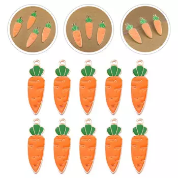 10 Pcs Carrot Pendant Necklace DIY Jewelry Accessories Earring Pendants Decorative Alloy Carrot-shaped Charms Locket