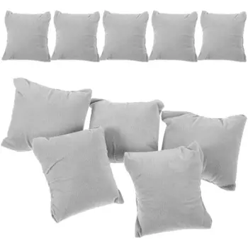 10 Pcs Watch Box Lining Pillows Small Cushions for Watches Bracelets Jewelry Display Storage Gray Bead Velvet Practical Anti