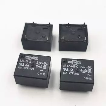 10 шт. 100% оригинальное новое реле 834-1A-B-C-12VDC 834-1A-B-C-5VDC 834-1A-B-C-24VDC 834 1A B C 24V 834-1A-B-C 5V 24V 12V 4pin 10A