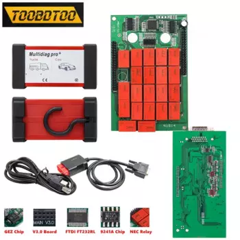 10 шт. ЕС доставка TCS Real 9241A V3.0 21 красный новые реле двойная печатная плата 2017/R3 Multidiag Pro OBD2 сканер новый VCI 2021,11 100251
