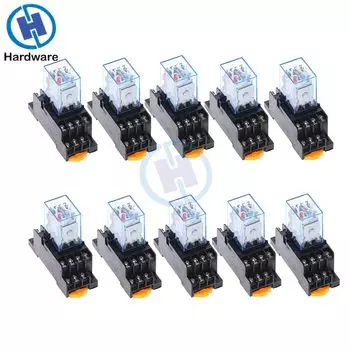 10 шт. MY4NJ 14PIN 4DPDT электронное Микро Мини электромагнитное реле 5A катушка с разъемом PYF14A DC12 в 24 В переменного тока 220 В