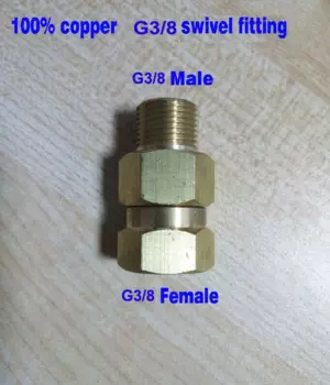 10 шт./лот G3/8 шарнирный Соединительный адаптер 100% Медь 350 бар вход G3/8 Женский выход G3/8 штекер