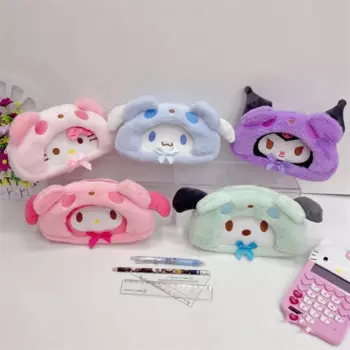 10 шт/лот Sanrio Kawaii карандаш для животных чехол милый плюш карандаш кошелек монеты канцелярские принадлежности ручка косметическая сумка школьные принадлежности