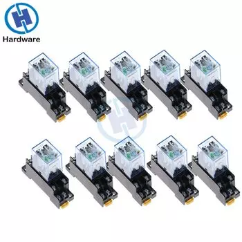 10 шт. LY2NJ HH62P электронное мини-электромагнитное реле 10A 8PIN катушка DPDT DC12V DC24V AC110V AC220V с базой PTF08A
