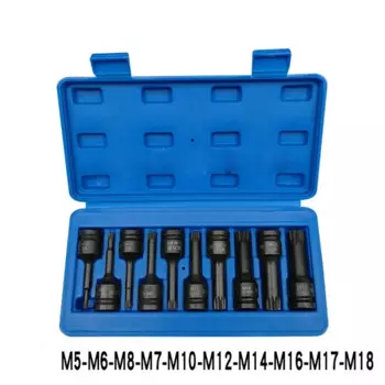 10 шт., Набор бит для отвертки, 1/2 дюйма, 12 точек