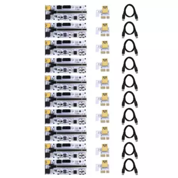 10 шт. Riser 010 010X PCIE PCI Express X16 PCI E 1X 4X 8X 16X Riser для видеокарты Адаптер USB 3.0 для майнинга GPU, A