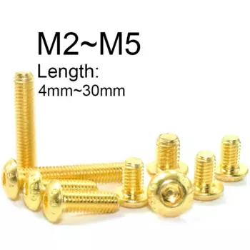 10 шт. титановое золото шестигранные винты M2 M2.5 M3 M4 M5