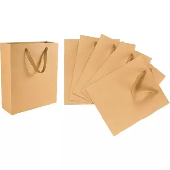 10 упаковок крафт-бумажных пакетов размером 11,8 x 15,7 x 3,9 дюйма, подарочные пакеты с ручками для упаковки покупок, подарки для свадебной розничной вечеринки