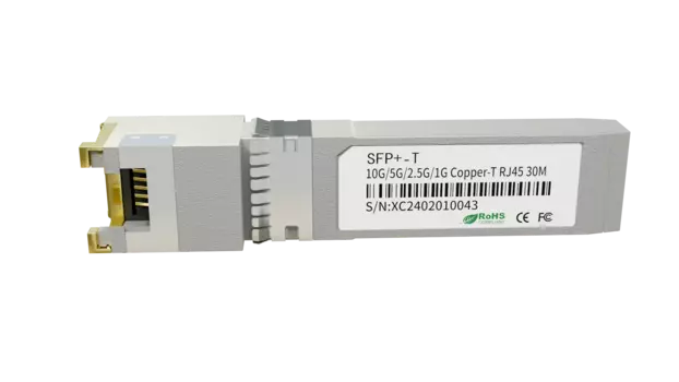 10G RJ45 медный SFP + модуль трансивера 30 м/80 м порт RJ45 10GBase-T совместимый с переключателем оптического волокна Cisco/Mikrotik Ethernet