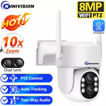 10х зум Двойной Объектив Wifi PTZCamera Водонепроницаемая безопасность 8MP 4K беспроводная наружная автоматическое отслеживание EseeCloud видеонаблюдение