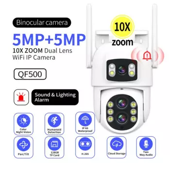 10MP 10X оптический зум уличная Wi-Fi камера с тремя объективами двойные экраны автоматическое отслеживание охранная Камера видеонаблюдения