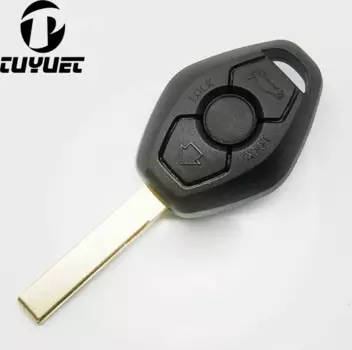 10PCS Blank Car Key Blanks Shell for BMW 3 5 7 Series 3 Buttons Key Case Uncut Blade 2 Track Backside with words 433MHZ