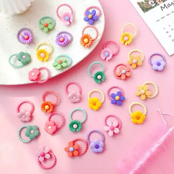 10Pcs/Set New Cute Cartoon Headbands Girls Elastic Hair Bands Hair Accessories for Kids Scrunchies Headwear Ornaments Gift
