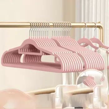 10pcs Velvet Hanger Non-slip Adult Coat Hanger Clothes Organizer Drying Clothes Wardrobe Space Save Racks Display Organizador
