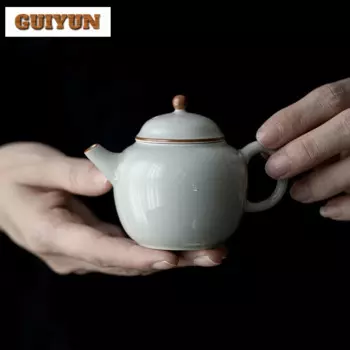 110 мл античный глазурованный керамический чайник ручной работы, маленький чайник для заваривания чая с фильтром Tieguanyin, китайский чайный набор ручной работы