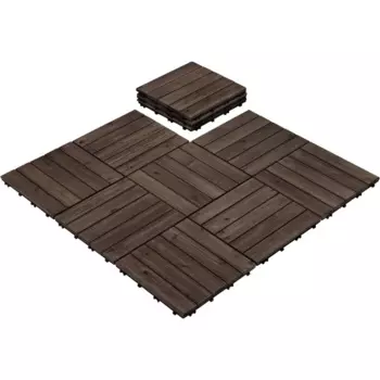 110 шт. плитка для террасы для патио 12x12 дюймов, блокирующая деревянная композитная плитка для настила, напольная плитка из елового дерева, для использования в помещении и на открытом воздухе, садовая терраса, черный